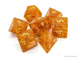 Cracked Glass Dice Set - Yellow