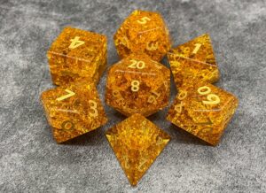 Cracked Glass Dice Set - Yellow