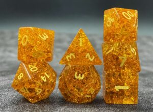 Cracked Glass Dice Set - Yellow