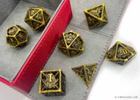 Hollow metal dragon dice set