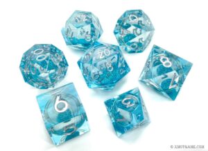 Liquid core Dice Custom Sharp Edge Polyhedral resin Dice set