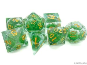 Liquid core Dice Custom Sharp Edge Polyhedral resin Dice set