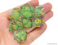 Liquid core Dice Custom Sharp Edge Polyhedral resin Dice set