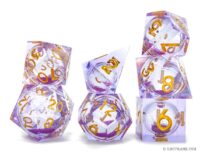 Liquid core Dice Custom Sharp Edge Polyhedral resin Dice set