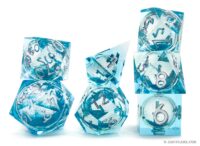 Liquid core Dice Custom Sharp Edge Polyhedral resin Dice set