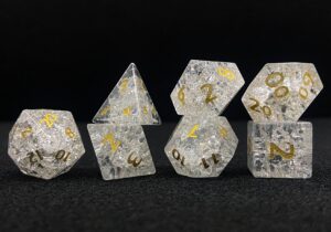 clear Cracked Glass Dice Set