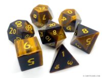 Tiger Eye Stone Dice Set