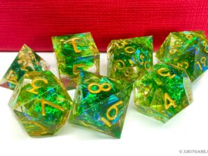 Glittering holographic foil resin dice set