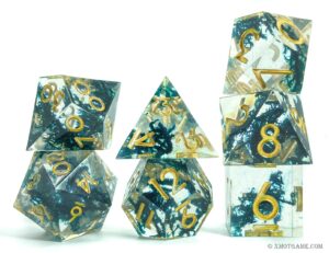 Filled Waterweed Resin Dice Set