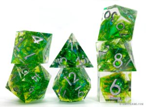 Glittering holographic foil resin dice set