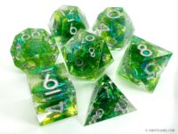 Glittering holographic foil resin dice set