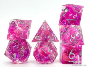 Glittering holographic foil resin dice set