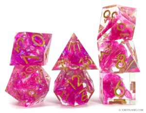 Glittering holographic foil resin dice set