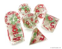 Coral grass resin dice set