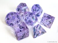 purple Cracked Glass Dice Set