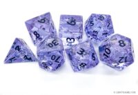 purple Cracked Glass Dice Set