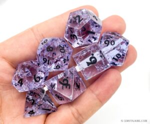 purple Cracked Glass Dice Set