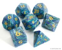 Blue Sea Stone Dice Set