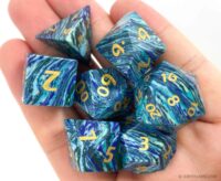 Blue Sea Stone Dice Set