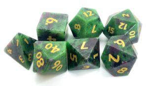 Ruby in zoisite gemstone dice