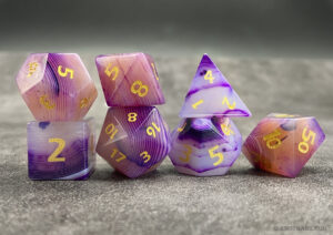 purple agate gemstone dice