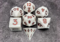 Opaque Black and Opaque White Sharp Edge Dice