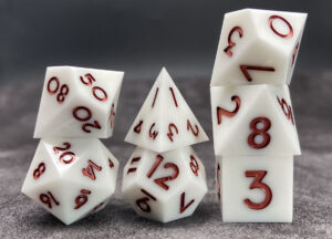 Opaque Black and Opaque White Sharp Edge Dice