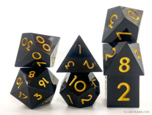 Opaque Black and Opaque White Sharp Edge Dice