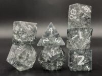 Grey Cracked Glass Frosted Finish Dice Set