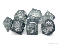 Grey Cracked Glass Frosted Finish Dice Set