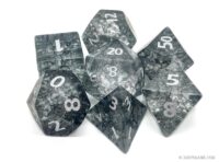 Grey Cracked Glass Frosted Finish Dice Set