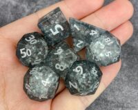 Grey Cracked Glass Frosted Finish Dice Set