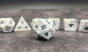 White Turquoise Dice Set