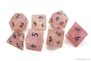 Natural Pink Crystal Dice Set