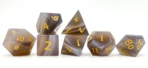 Grey Agate Dice Set