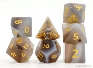 Grey Agate Dice Set