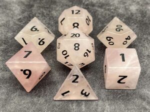 Natural Pink Crystal Dice Set