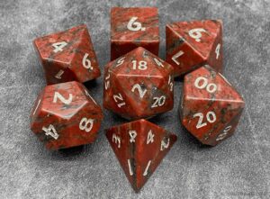 Red Granite Dice Set