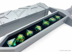 Sword-shaped dice box