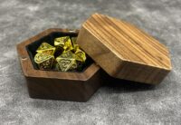 Wooden hexagonal dice box