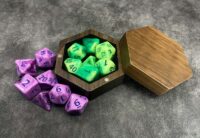 Wooden hexagonal dice box