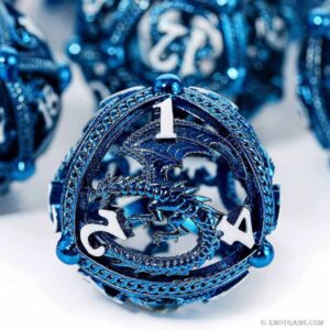 Hollow Dice Set - Metal Ball with Dragon