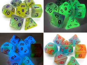 New glitter dice - with faint glow in the dark