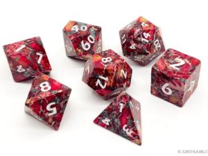 Blood imperial jasper dice set