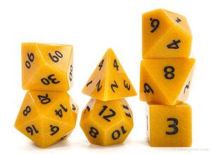 Fluorescent stone dice set