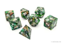 Green imperial jasper dice set