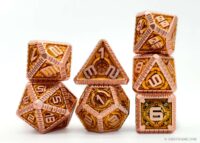 Steampunk metal dice set