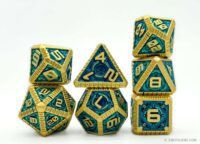 Steampunk metal dice set