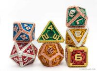 Steampunk metal dice set